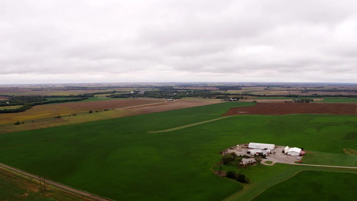 Knopf family farm aerial view