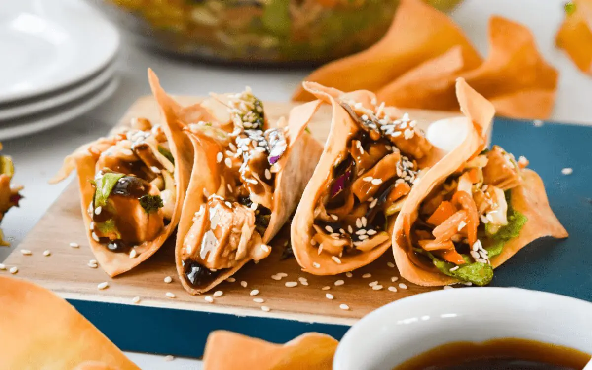 wonton chicken tacos
