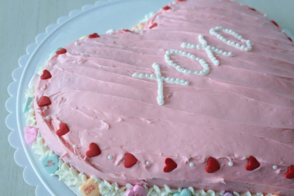 Photo: Conversation Heart Cake.