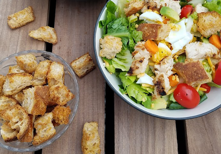Photo: Garlicky Whole Wheat Homemade Croutons.