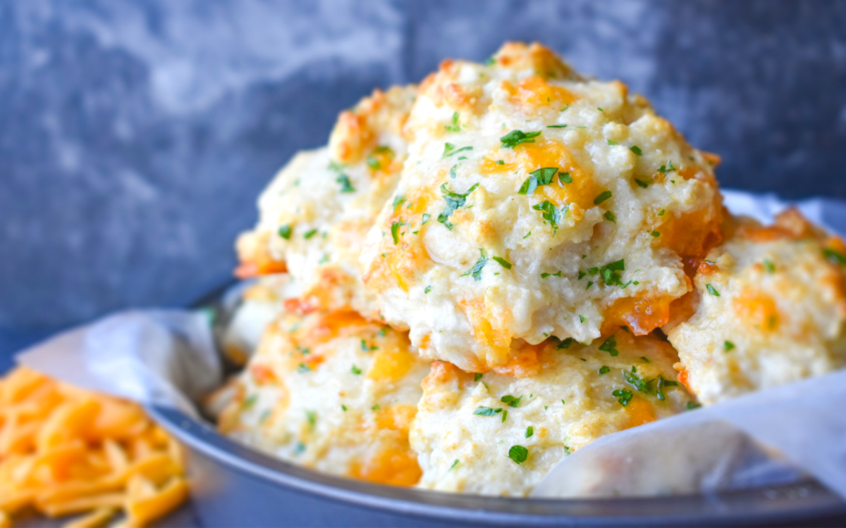 Shortcut garlic cheddar biscuits.