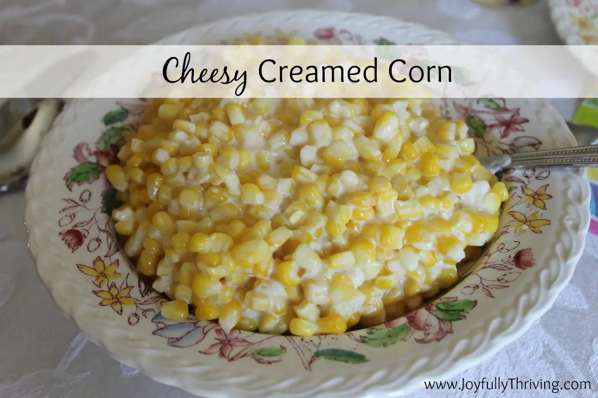 Cheesy Creamed Corn by Joyfully Thriving | Easter Menu Ideas