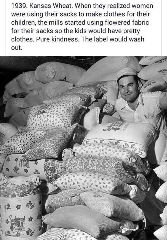 Flour sacks and pretty clothes. The viral photo that started it all.