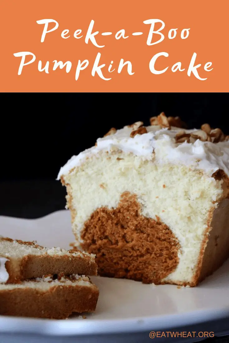 Peek-a-boo pumpkin cake.
