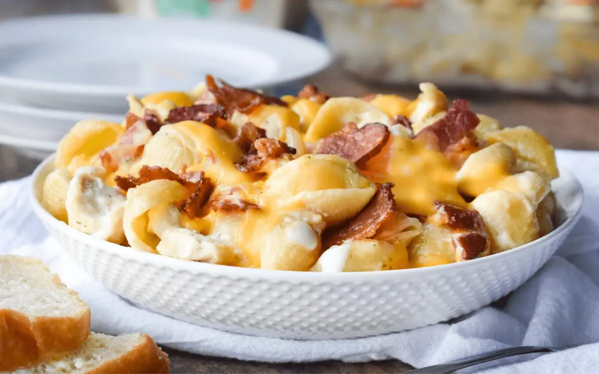Photo: Chicken Bacon Ranch Pasta Casserole.