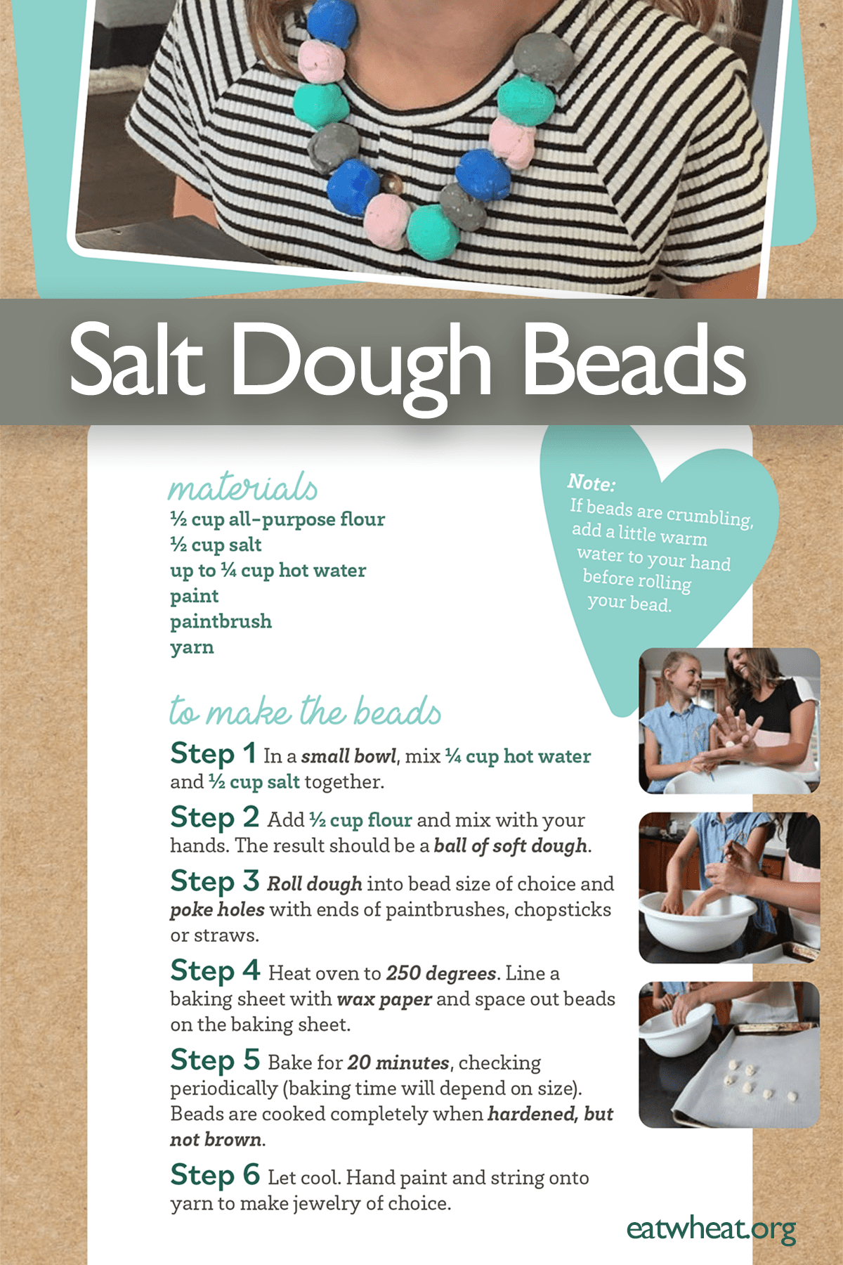 Image: Salt Dough Beads Necklace Instructions.