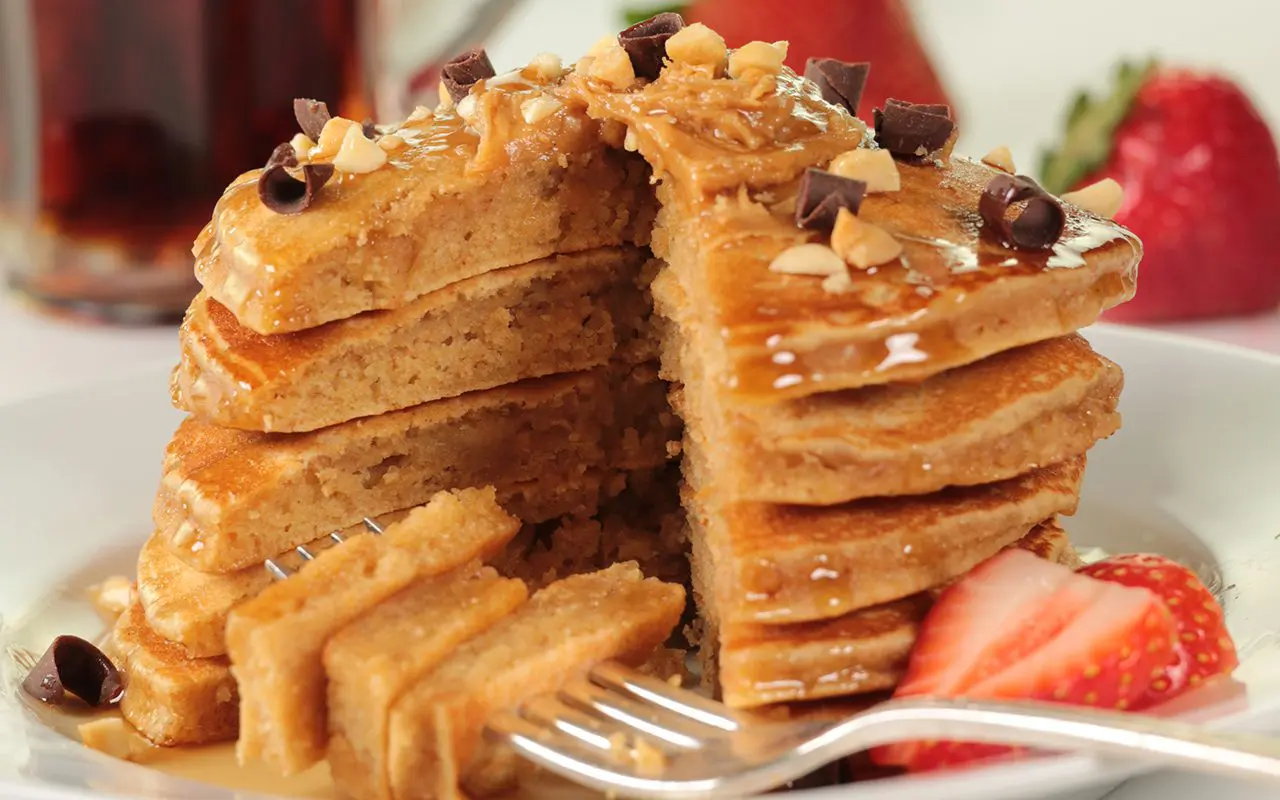 Whole Grain Peanut Butter Pancakes
