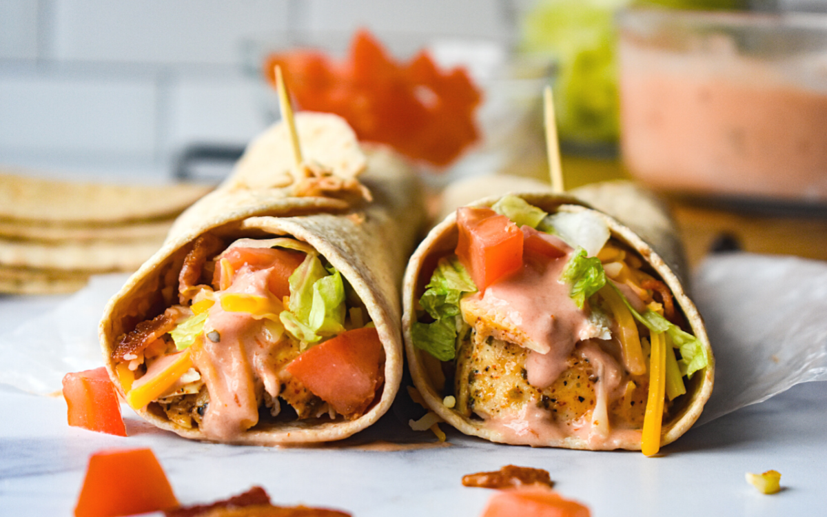 Photo: Southwest Chicken Bacon Wraps.