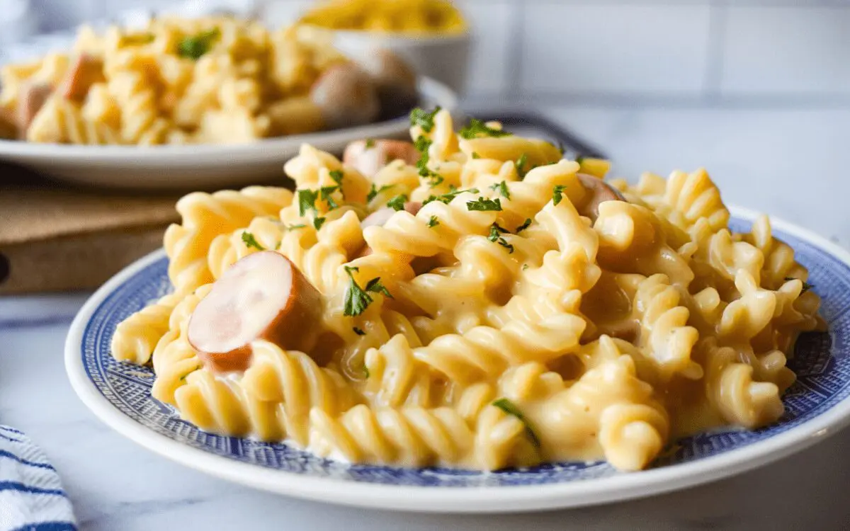 Cheesy Smoked Sausage Pasta