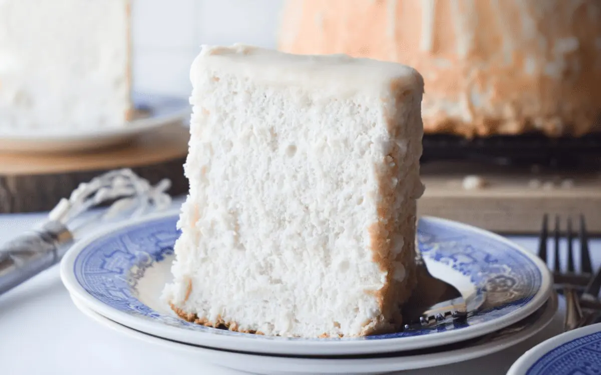 Photo: Angel Food Cake with Creamy Glaze.