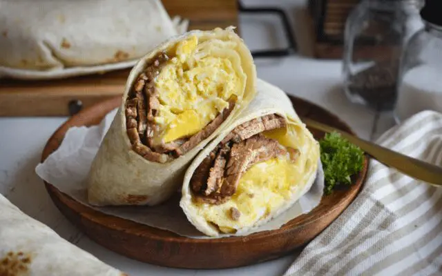 Photo: Beefy Brisket Breakfast Burritos.