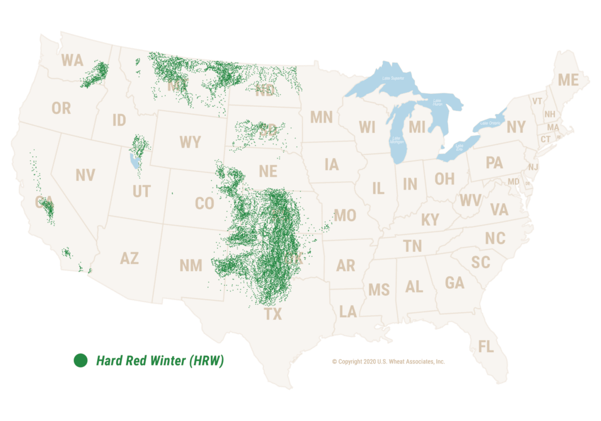 Image: hard red winter wheat map.