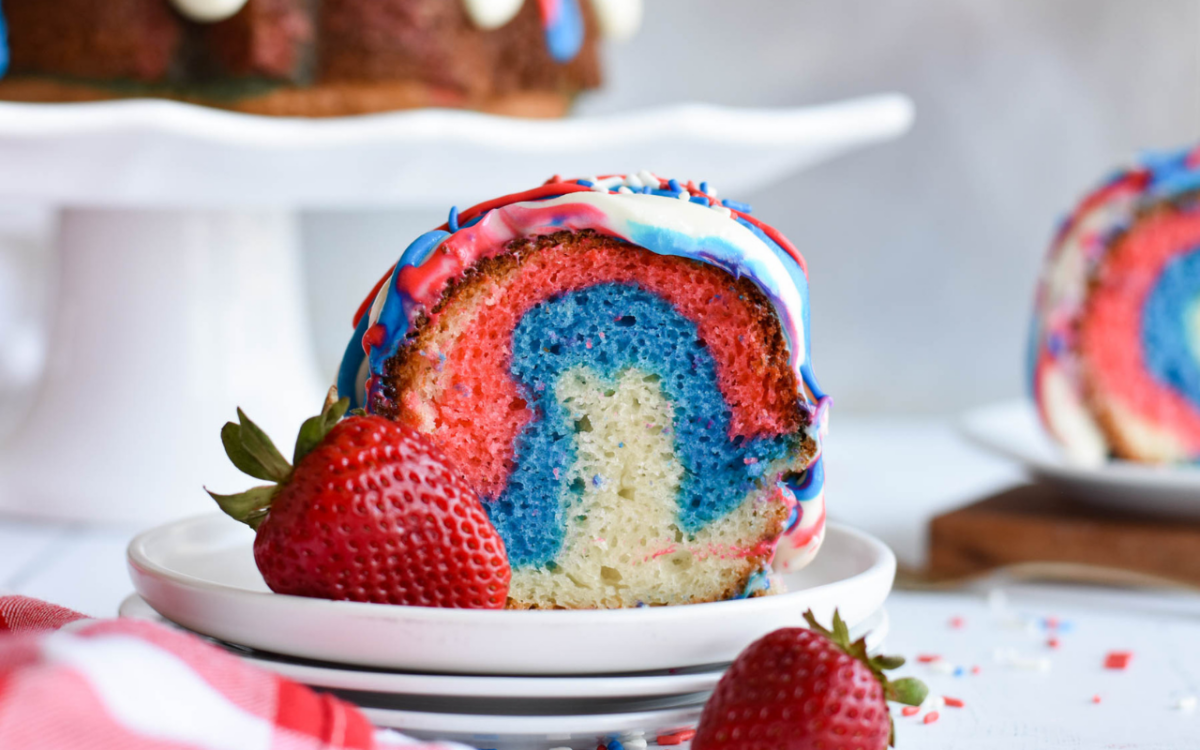 Red White and Blue Bundt Cake.