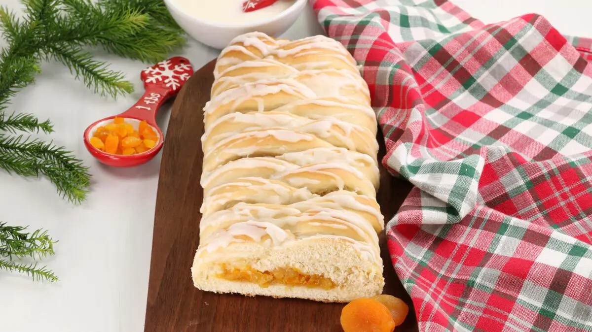 Holiday Baking - No-Knead Apricot Pineapple Braids.