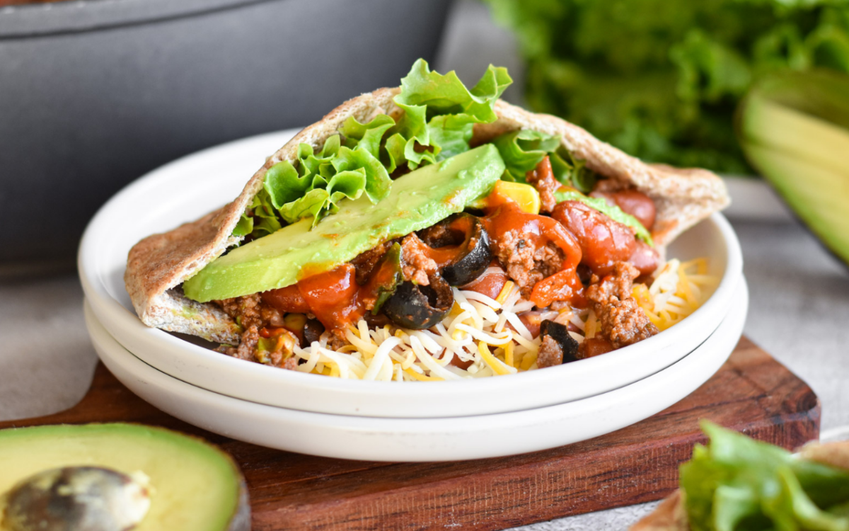 Image: Hearty Pita Tacos.
