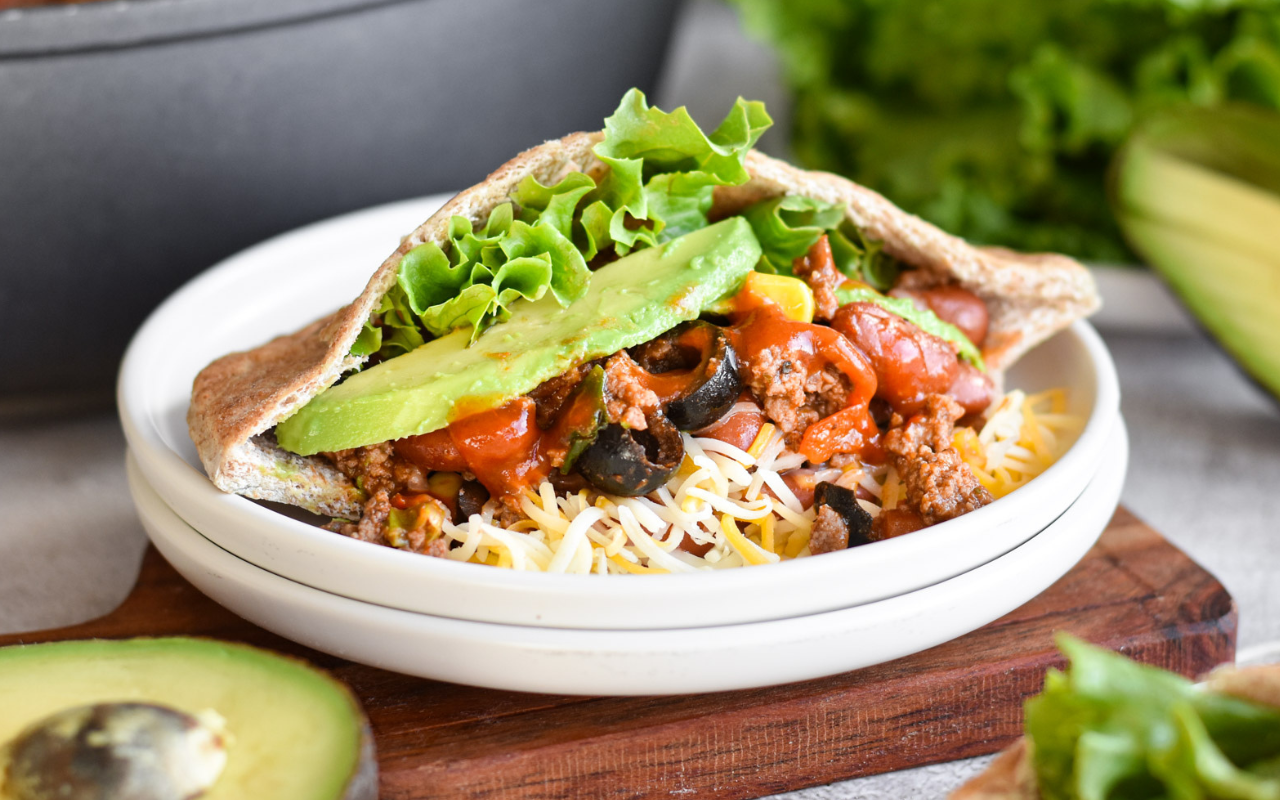 Image: Hearty Pita Tacos.