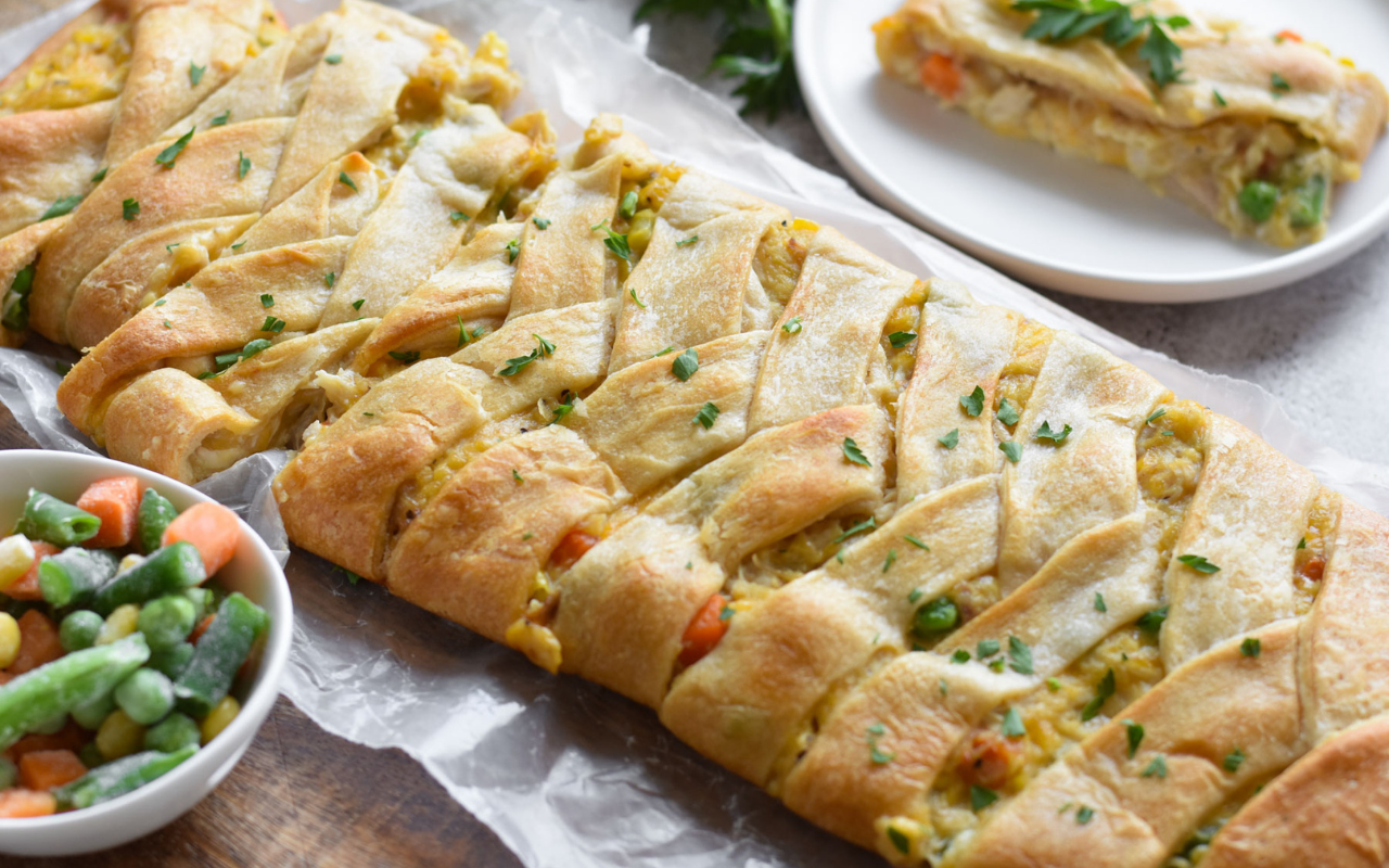 Image: Chicken Pot Pie Crescent Braid.