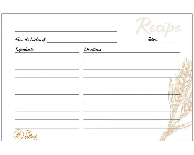 Image: Eat Wheat Recipe Card.
