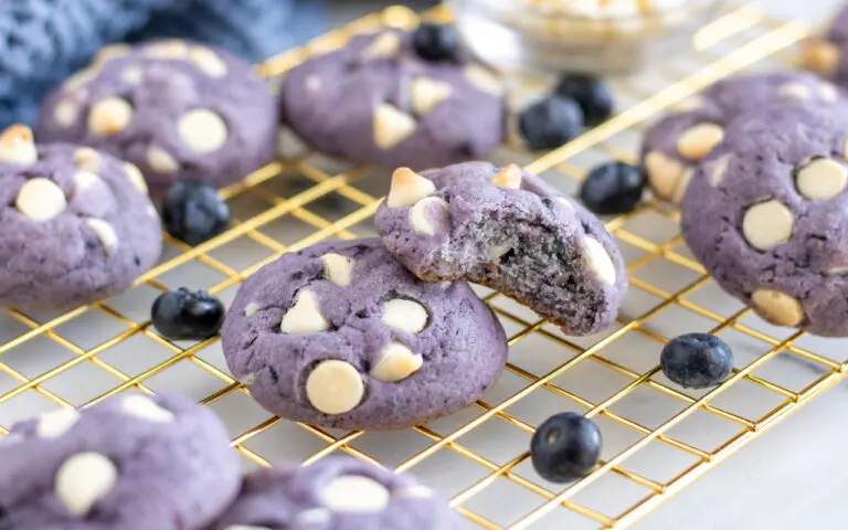 Blueberry Cookies on a cooling rack.