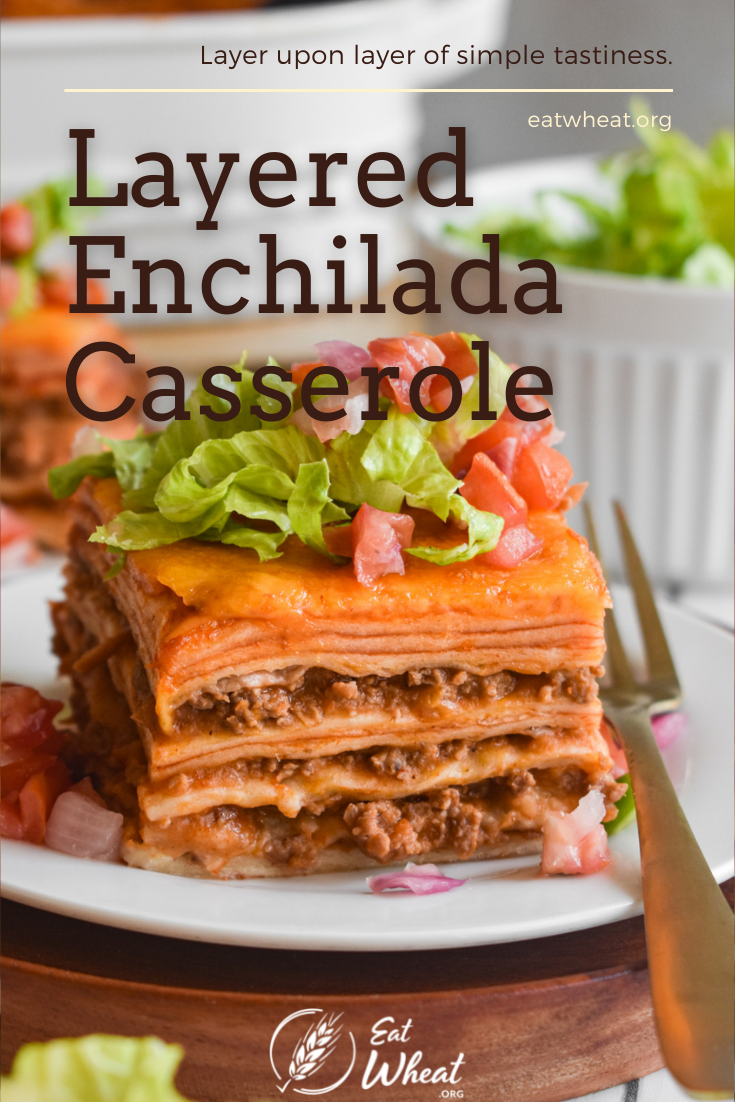 Image: Layered Enchilada Casserole.