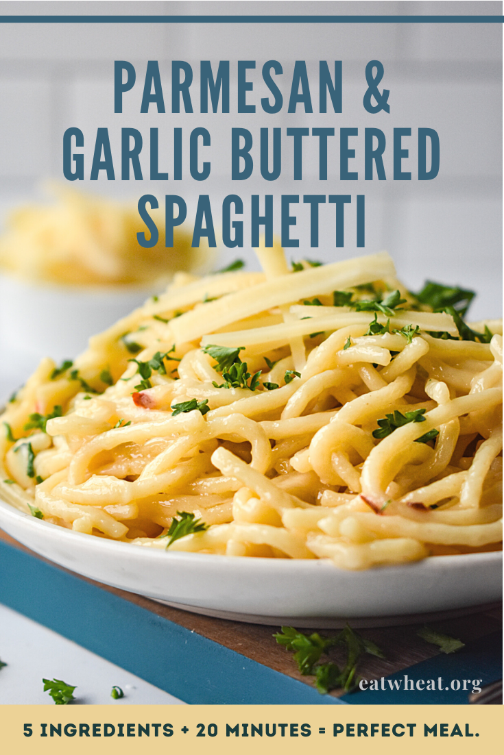 Image: Parmesan and Garlic Buttered Spaghetti.