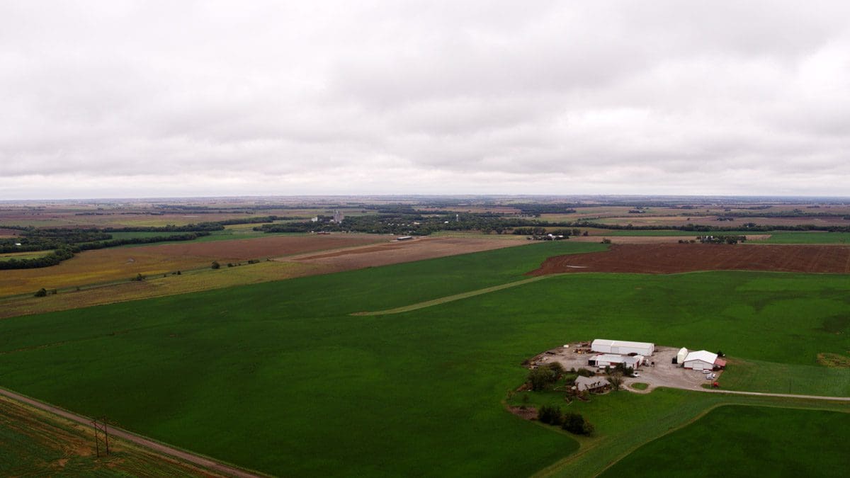 Knopf family farm aerial view