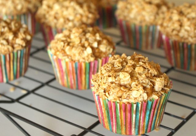Photo: Healthy Whole Grain Applesauce Oatmeal Muffins.