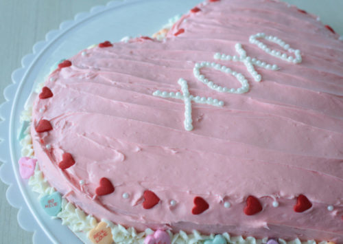 Photo: Conversation Heart Cake.