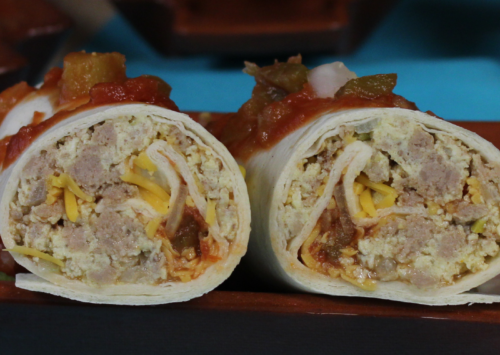 Photo: Make-ahead favorite breakfast burritos.