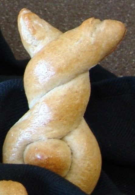 This test Twist Bunny was created by Cindy Falk, Kansas Wheat's expert baker.