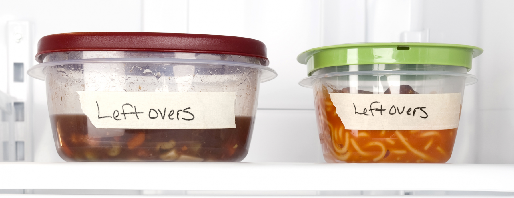 Photo: Leftovers in refrigerator.