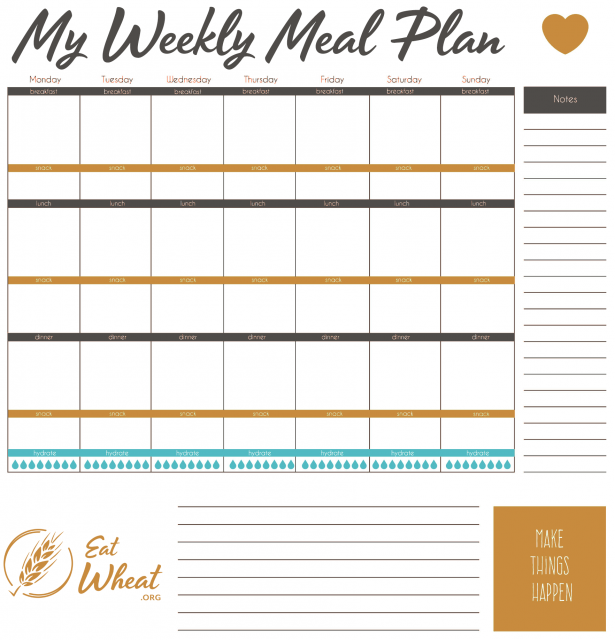 Image: My weekly meal plan.