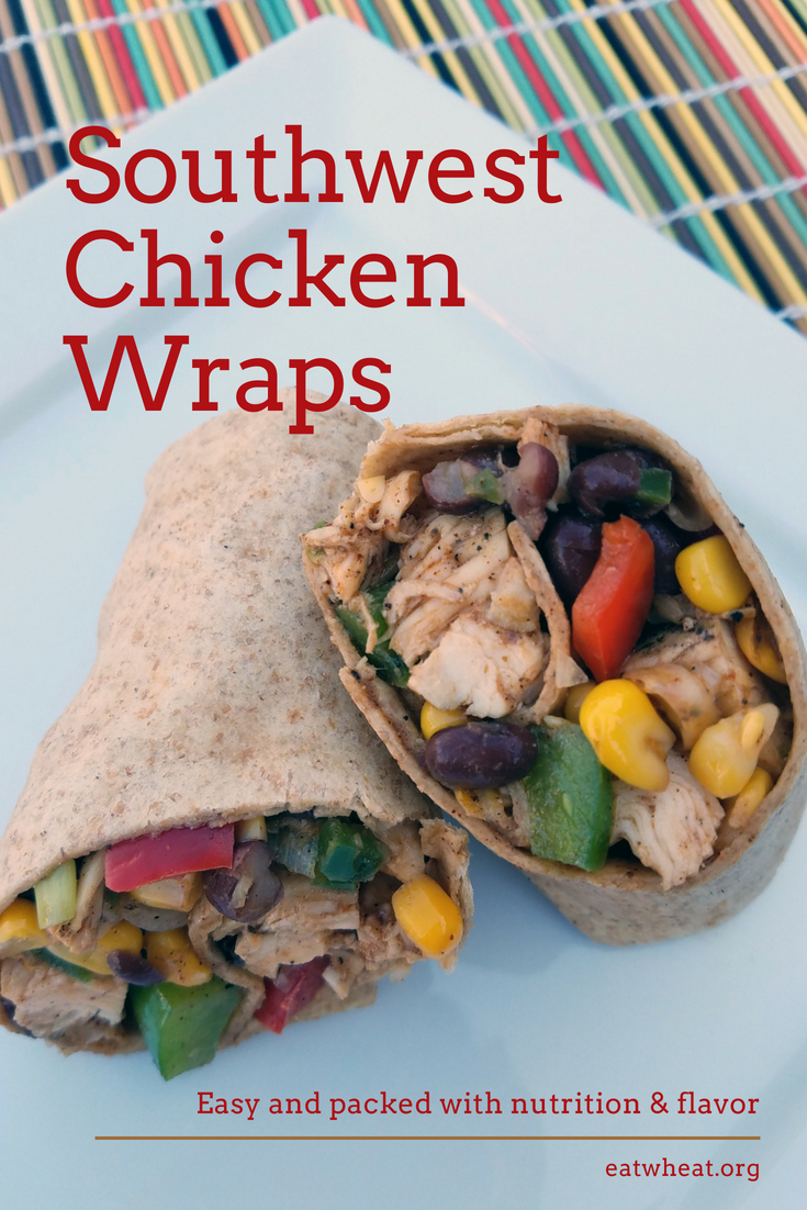 Southwest chicken wraps are easy to put together and are packed with nutrition and flavor. Leftover chicken salad can be used as part of quesadillas, enchiladas, in a pita pocket or over a bed of lettuce. eatwheat.org