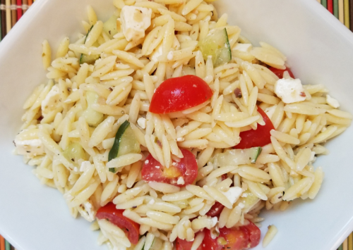Photo: Greek Orzo Summer Salad.
