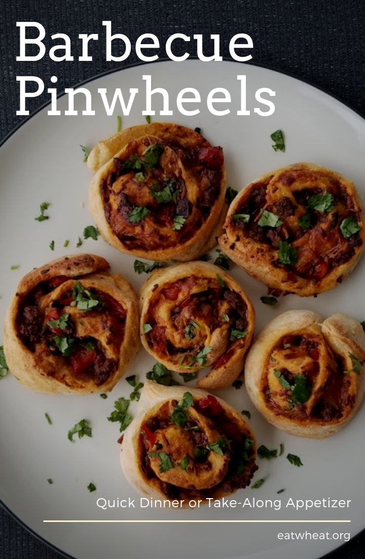 You’ll be sure to impress with these BBQ pinwheels. Pair with steamed broccoli and fresh fruit for a complete meal or serve as a portable appetizer at your next get together. A great recipe to use up leftover ground beef. | eatwheat.org