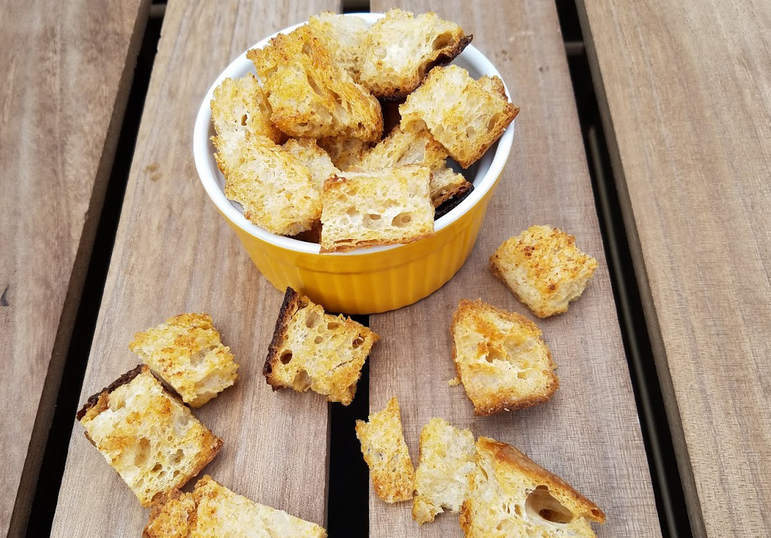 Photo: Garlicky Whole Wheat Croutons.