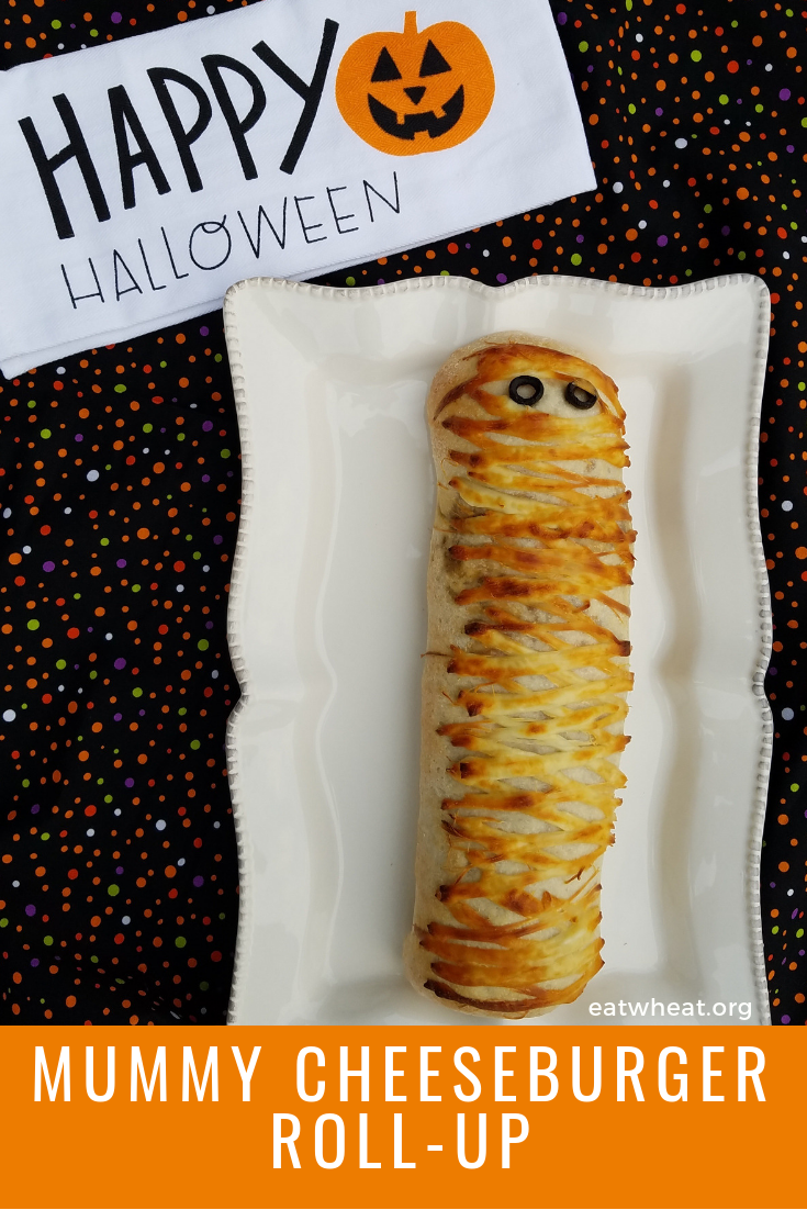 Mummy Cheeseburger Roll-up for Halloween | eatwheat.org