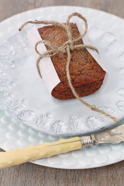 Super Moist Banana Bread bundled in paper and twine