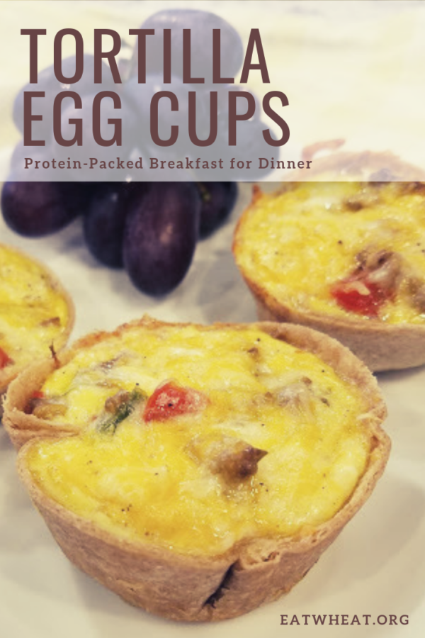 Breakfast for dinner anyone? Protein-packed tortilla egg cups can make for an easy weeknight meal or the perfect start to your day! | EatWheat.org
