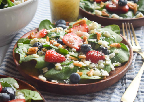 Image: Strawberry Spinach Salad with Pasta.