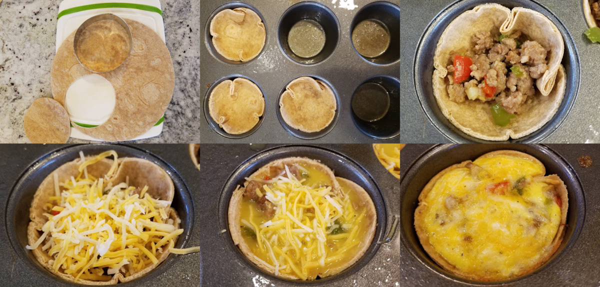 Tortilla Egg Cups Steps