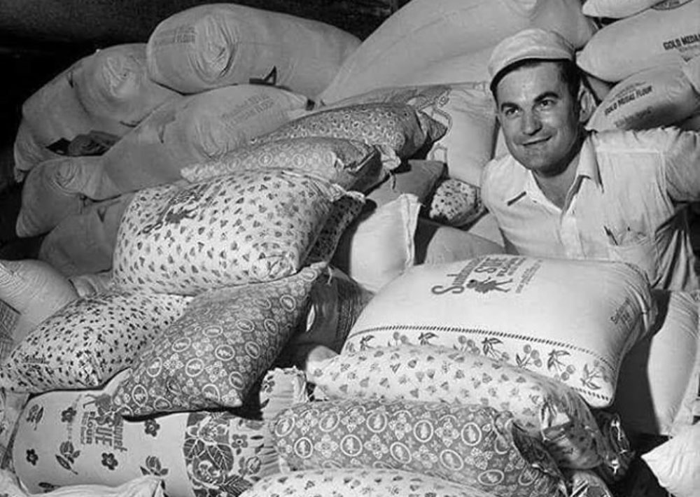 Flour sacks and pretty clothes. The viral photo that started it all.