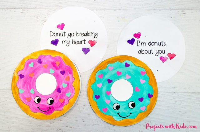 DONUT CARDS FOR VALENTINE’S DAY WITH FREE PRINTABLE
