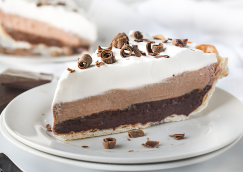 Image: Layered Chocolate Pudding Pie.