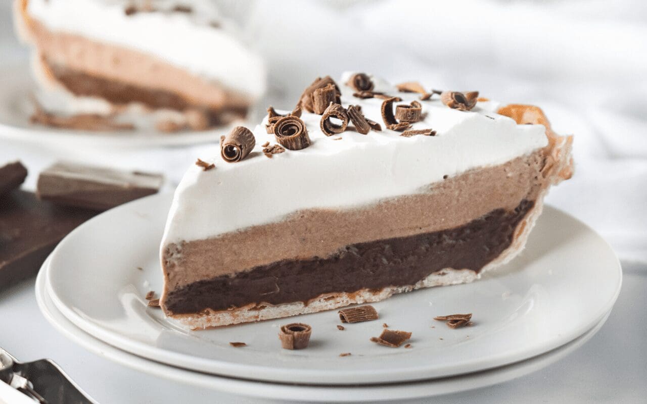 Image: Layered Chocolate Pudding Pie.