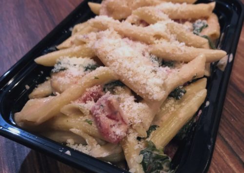 Tuscan Shrimp Penne in a bowl.