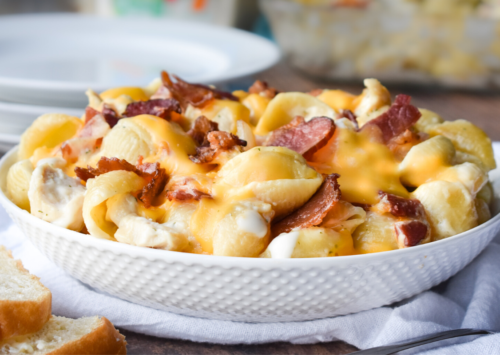 Photo: Chicken Bacon Ranch Pasta Casserole.