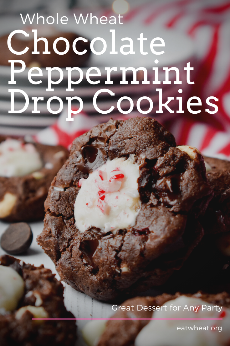 Image: Whole Wheat Chocolate Peppermint Drop Cookies.