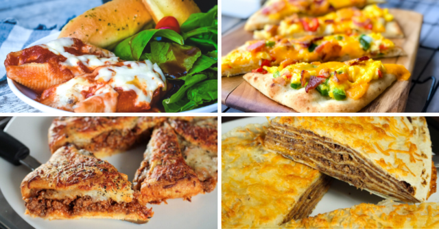 easiest dinner recipes photo collage with four popular recipes featured.