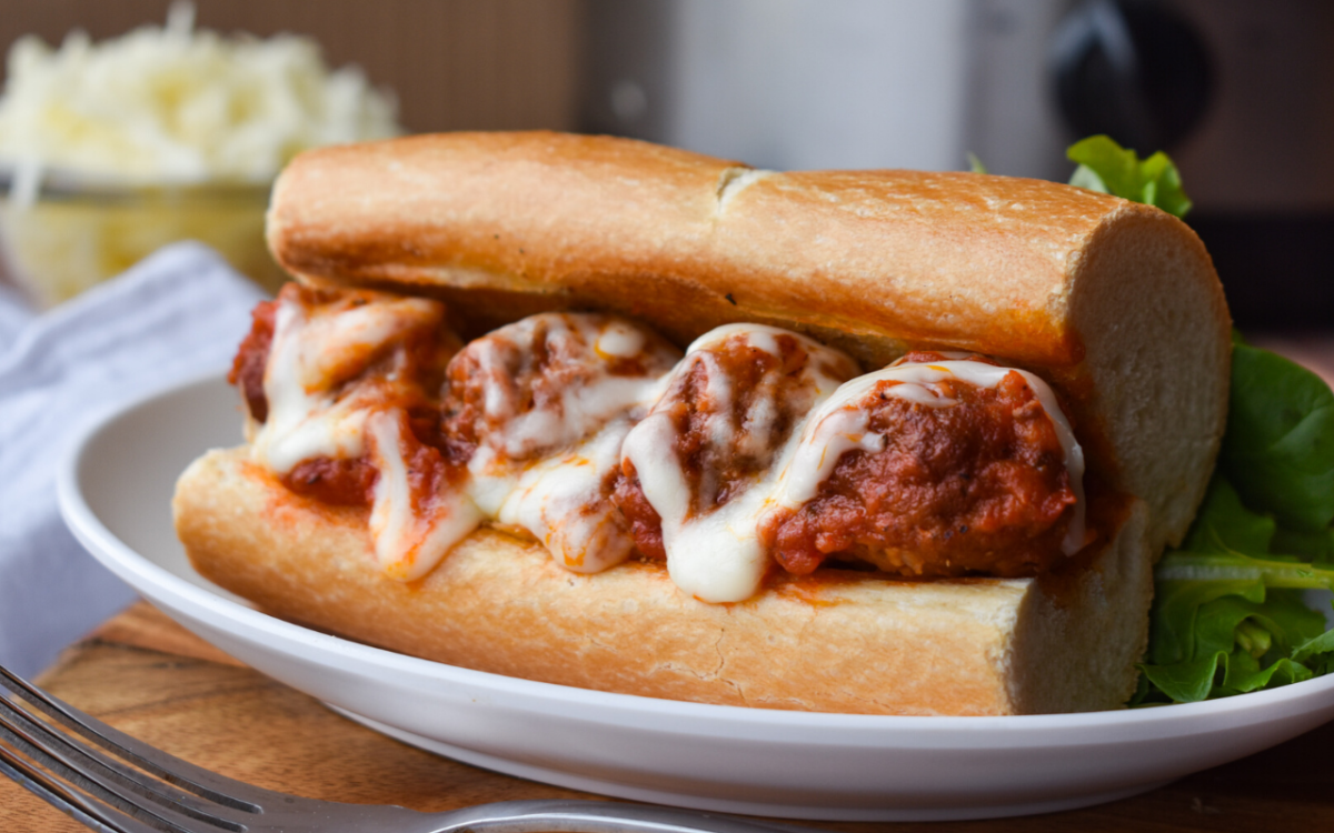 Image: Slow Cooker Meatball Subs.